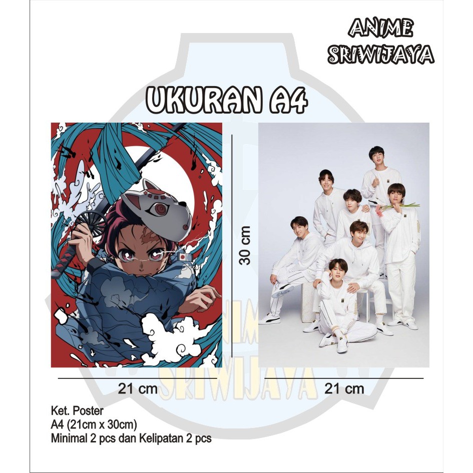 Poster Anime KPOP Pemain Bola Idol Murah Bebas Custom-A4