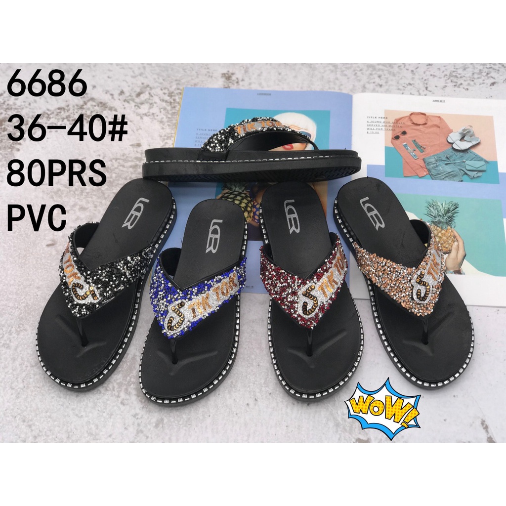 Sandal Jepit Wanita Glitter Tik Tok Trendy 36-40 LCR YH-6686