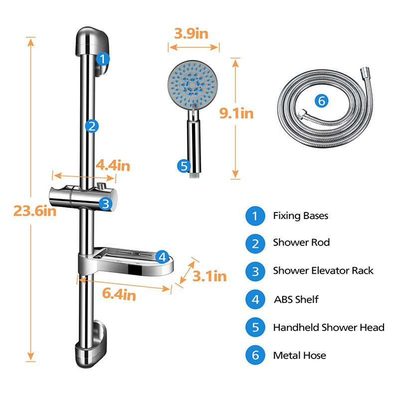 Shower Set Tiang Shower 5 Mode Pancuran Air / Shower Kombinasi Bisa Digenggam Dan Di Tempel Tiang /  Shower Tiang Murah High Quality