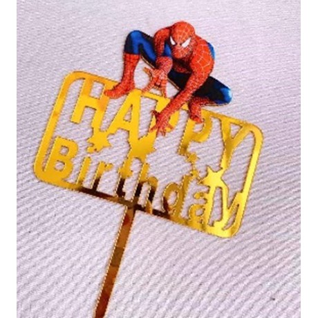 Cake Topper Hiasan Kue Ulang Tahun Ultah Tart Happy Birthday Spiderman