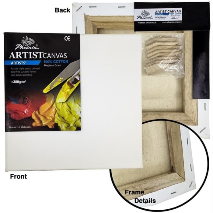 

(TERLARIS) Kanvas Phoenix 50 x 50 cm ARTIST CANVAS - Professional - 100persen