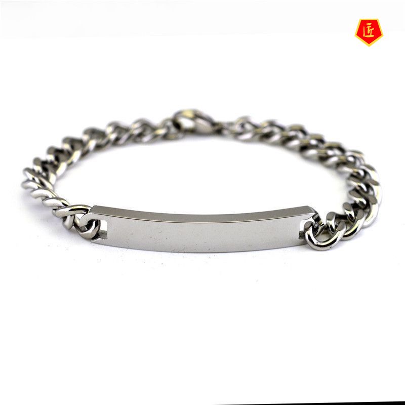 [Ready Stock]Men's Silver Bracelet Simple Fashion Temperament