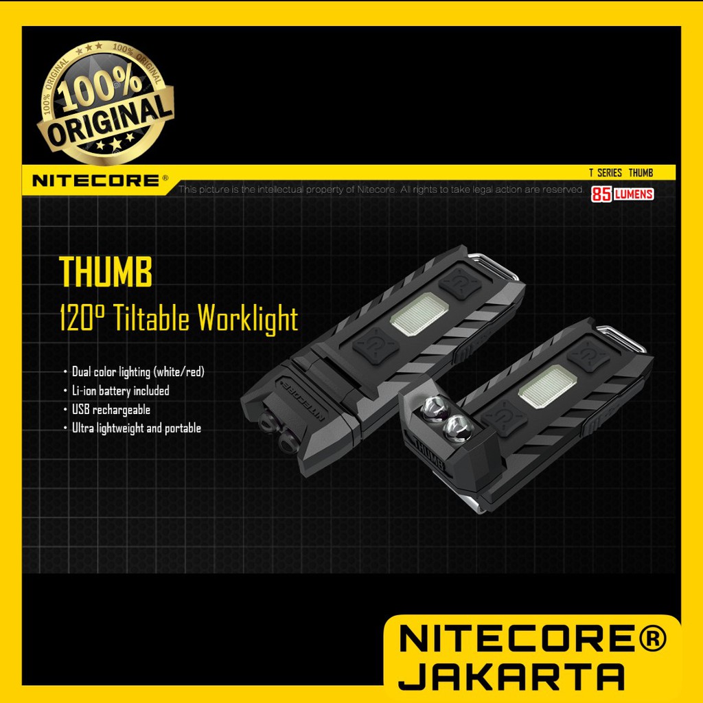 Nitecore Thumb Dual Color LED USB Rechargeable Keychain Light