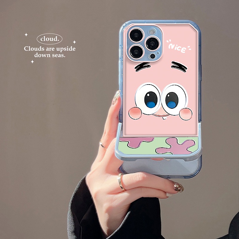 Soft Case TPU Transparan Shockproof Dengan Bracket Untuk iPhone 13 12 11 Pro X XR XS Max SE 2020 6 6S 7 8 Plus