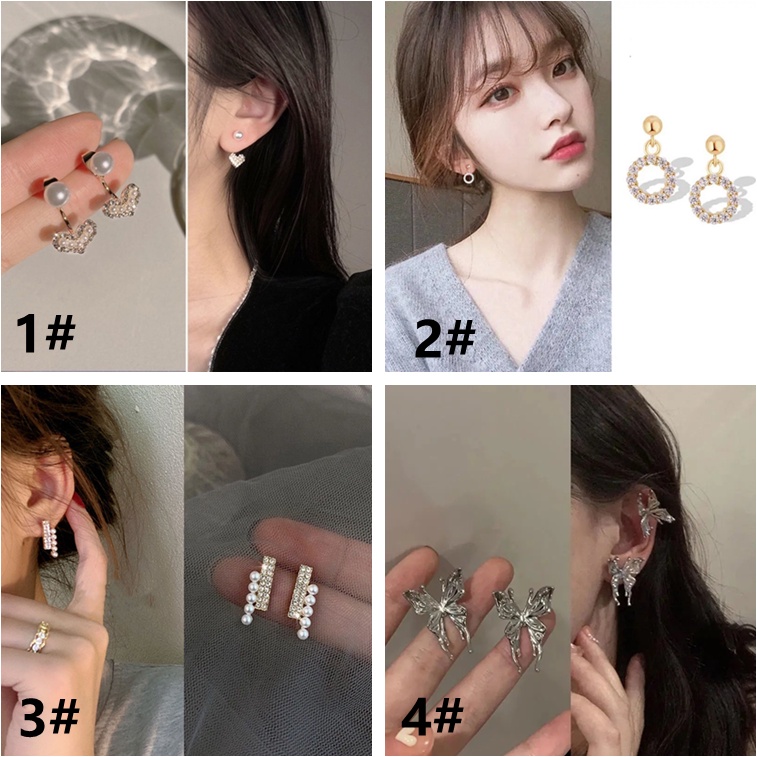 Anting S925 Silver Needle Hias Mutiara Gaya Retro Korea