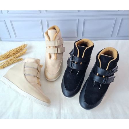 (COD) Limited Sepatu Wanita Sepatu Boots Wanita Sintetis dengan Perekat