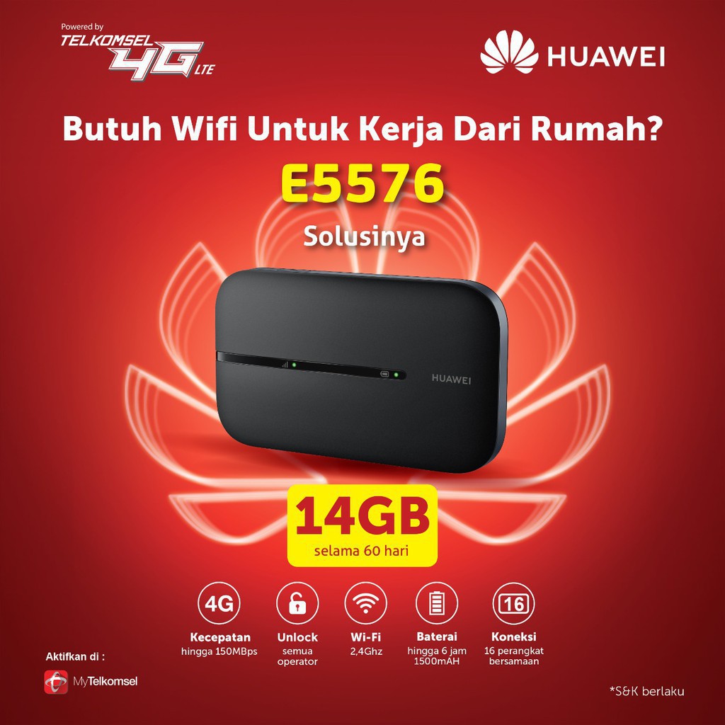 Trend-Modem Huawei E5576 Mifi Modem Wifi Router 4G LTE UNLOCK Version Free Telkomsel Kuota14GB POSTE