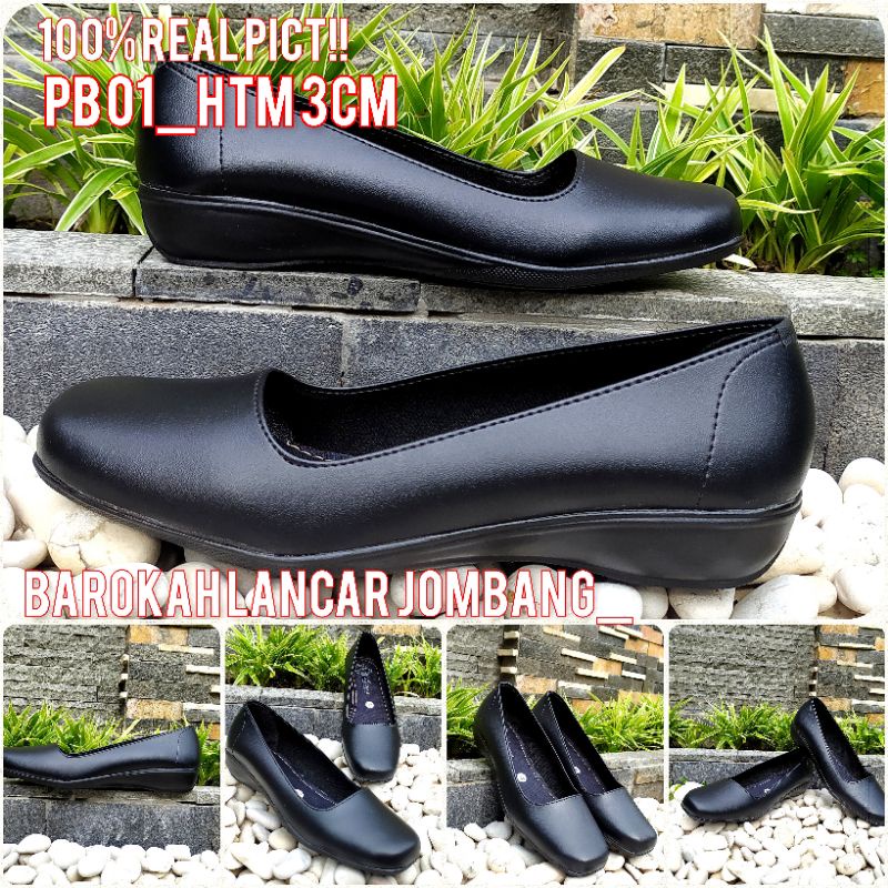 Sepatu Pantofel Wanita Guru Kantor Hak 3cm Size 37-41 3CM PB 01 GLOSSY