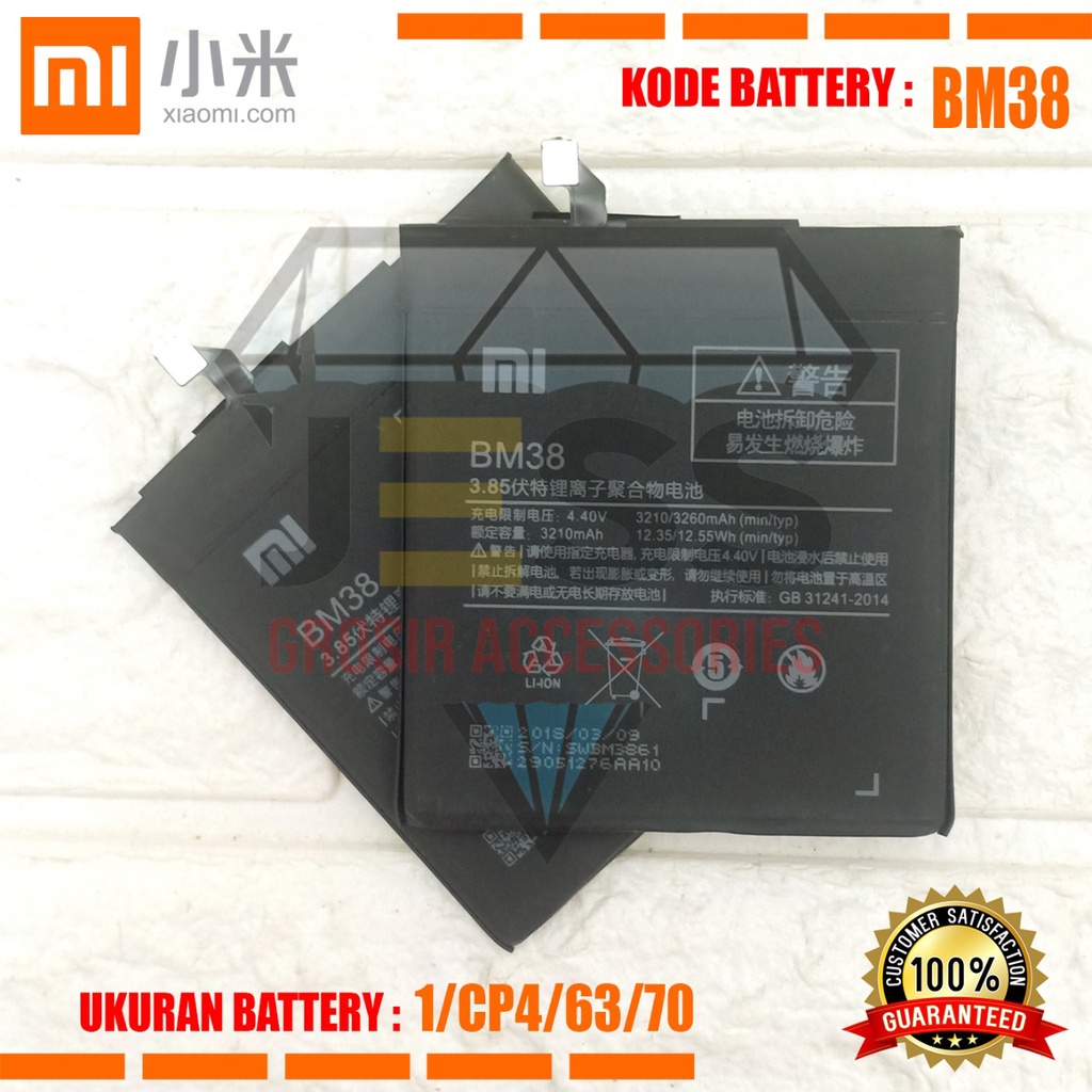 Baterai Battery Batre Original Xiaomi BM38 &amp; BM-38 For type HP Xiao mi MI4S - Mi 4S - 2015911