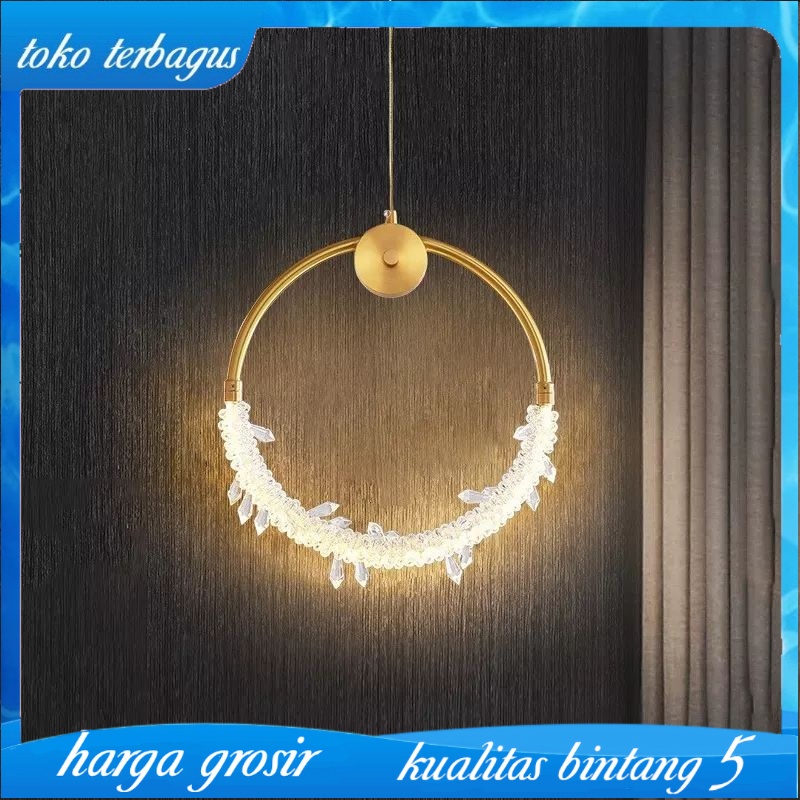 Lampu Gantung Hias Gold Ring Premium Chandelier Luxury Design Home