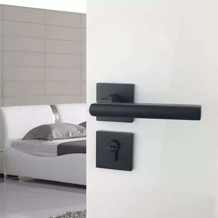 Terbatas - Handle Pintu Set / Gagang Pintu Kotak / Lever Handle Hitam