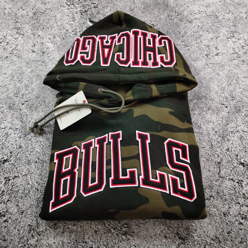 SWEATER HOODIE CHICAGO BULLS CAMO FULL BORDIR AUTHENTIC FULLTAG &amp; LEBEL PREMIUM