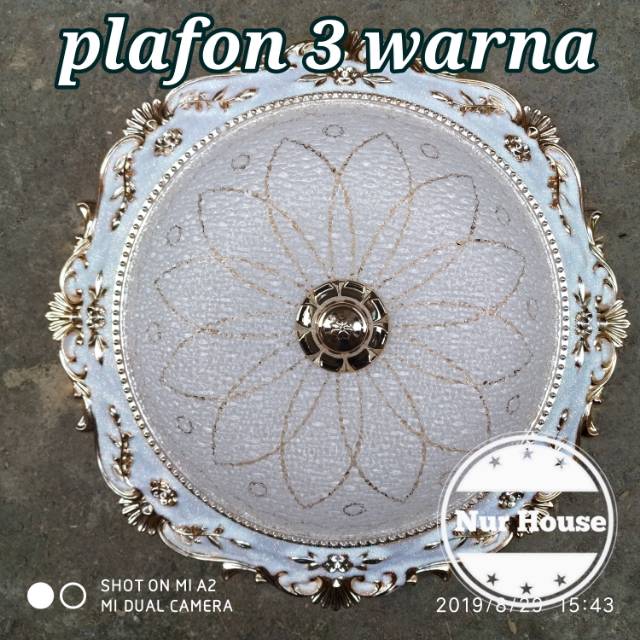 lampu plafon emas hias plafon 3 warna