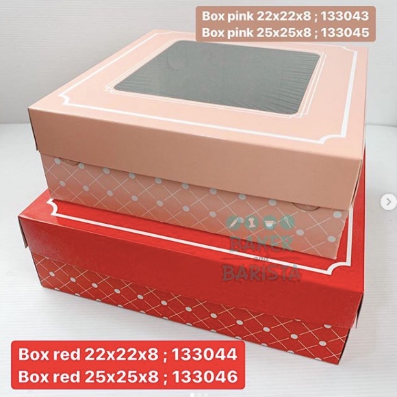 

Dus Kue Murah Cantik Red/Pink - Box Kemasan Kue - Cake Box 22Cm / 25Cm 099