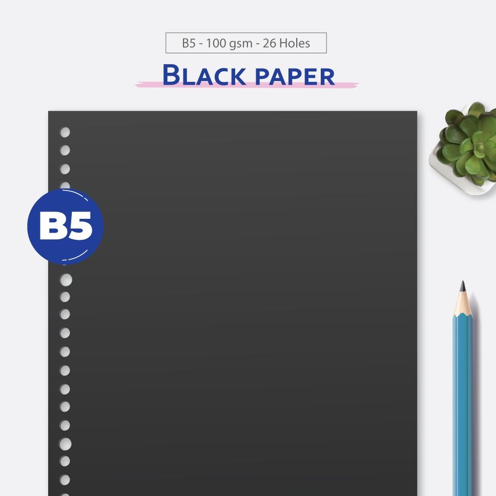 

[(BAYAR DITEMPAT) Bukuqu Loose leaf B5 - L116 Hitam 210 gsm - Kertas File Black paper