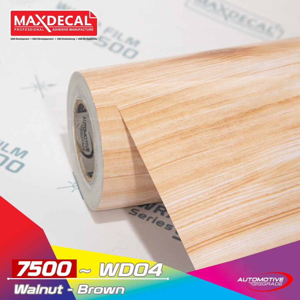 MAXDECAL 7500 - WD04 Walnut Brown Motif Kayu Coklat [ROLL]