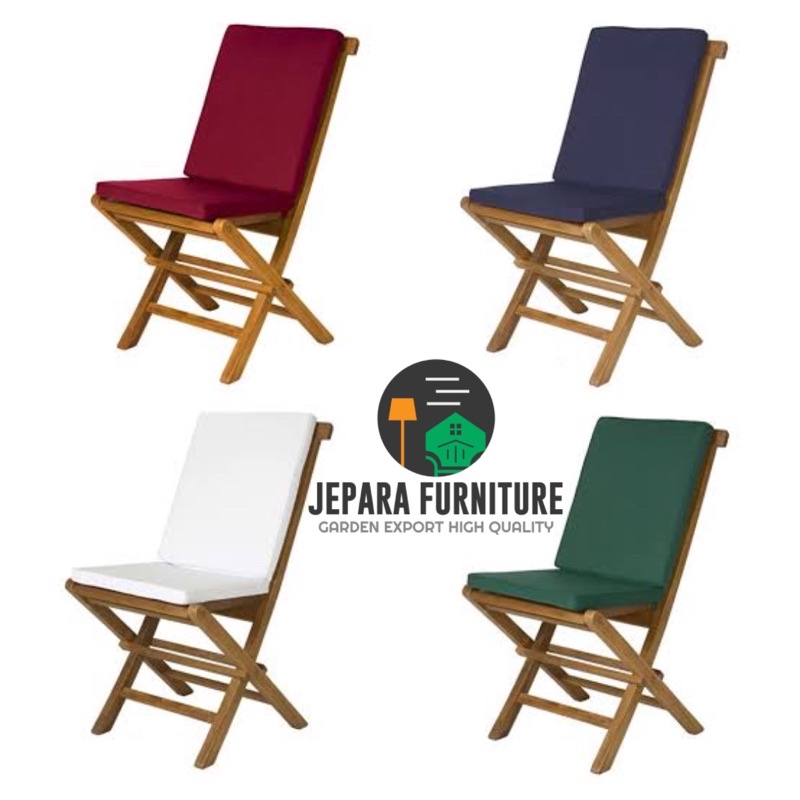 cushion alas duduk dan sandaran kursi lipat kayu jati jepara