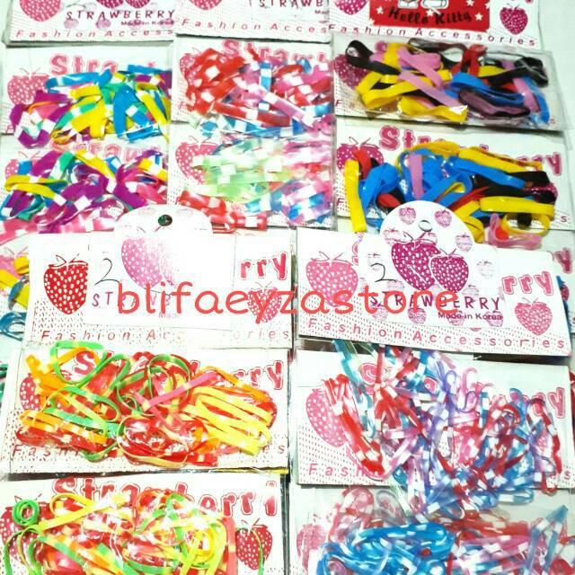 (Kecil) Karet Rambut Elastis Warna-Warni