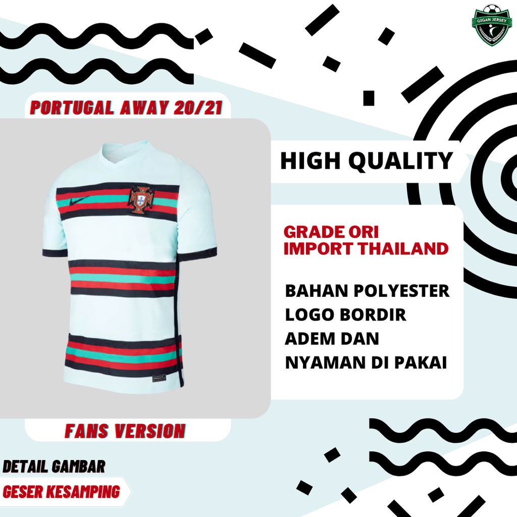 JERSEY BOLA PORTUGAL AWAY OFFICIAL EURO 2021 GRADE ORI ...