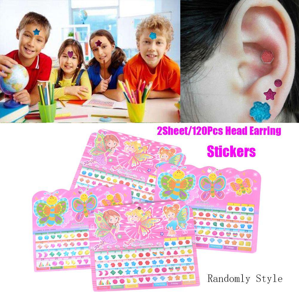 R-flower 2 Lembar / 120PCS Stiker Kristal Motif Kartun Anti Air Untuk Hadiah Anak Perempuan