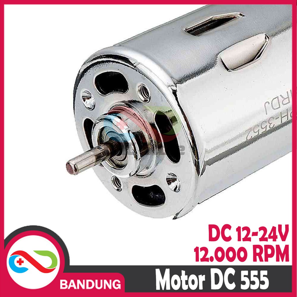 MOTOR DC 555 DOUBLE BEARING 12-24V HIGH TORQUE 12000RPM