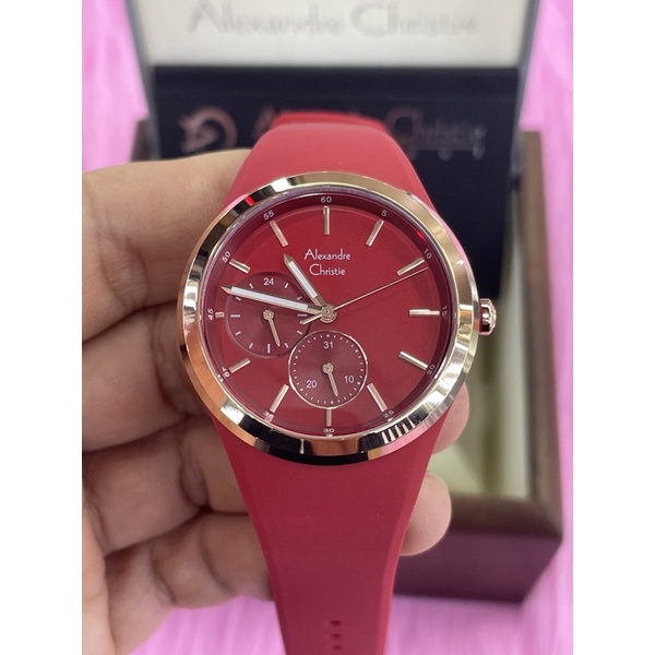 alexandre christie 2663bf wanita merah ring rosegold