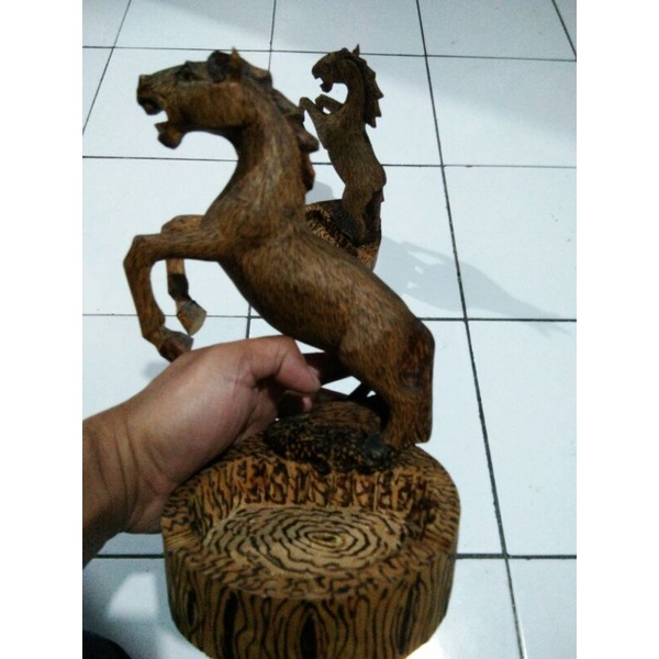PATUNG KAYU ASBAK HARIMAU MACAN NATURAL SOLDER SOLDERAN ORISINAL HANDMADE HANDICRAFT