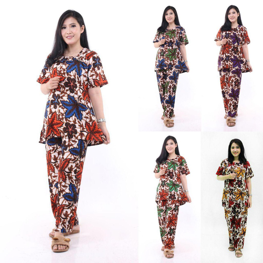 Setelan cp elmo baju  tidur  batik motif grosir murah piyama 