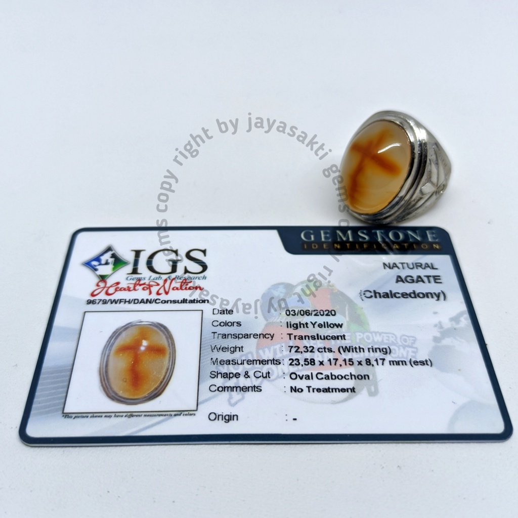 Natural Batu Alam Motif Salib Asli Original AGC01