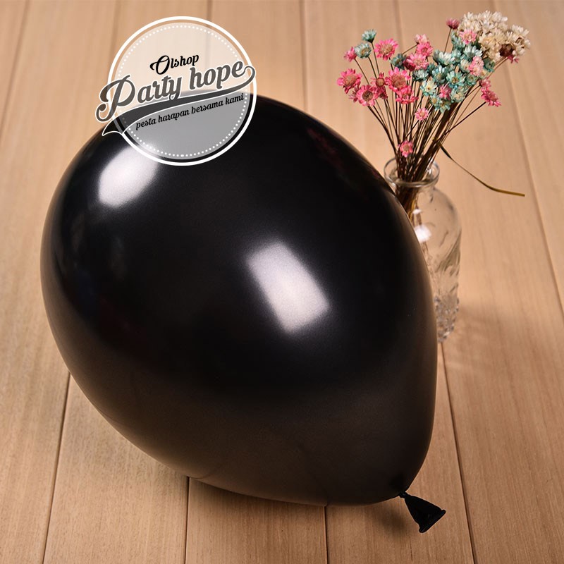 Jual Balon Latex Metalik Hitam Balon Warna Hitam Balon Hitam Shopee Indonesia