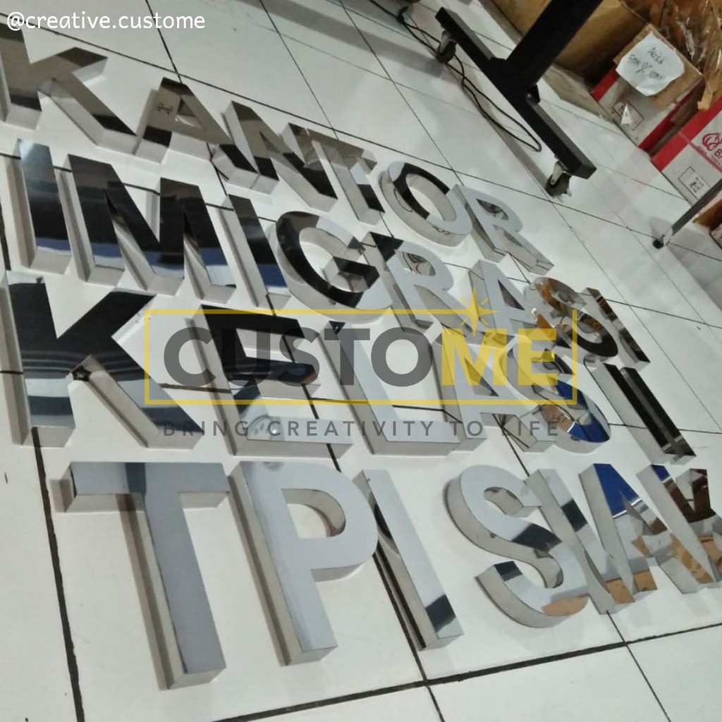 Huruf Timbul Letter Stainless di Medan