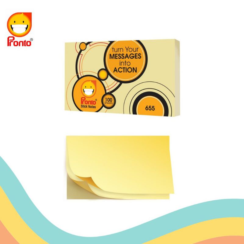 

Pronto Sticknote Standard Yellow 75x125mm 100Sht