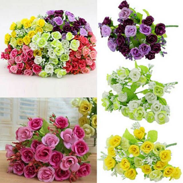 Bunga mawar tiruan 21 kuntum