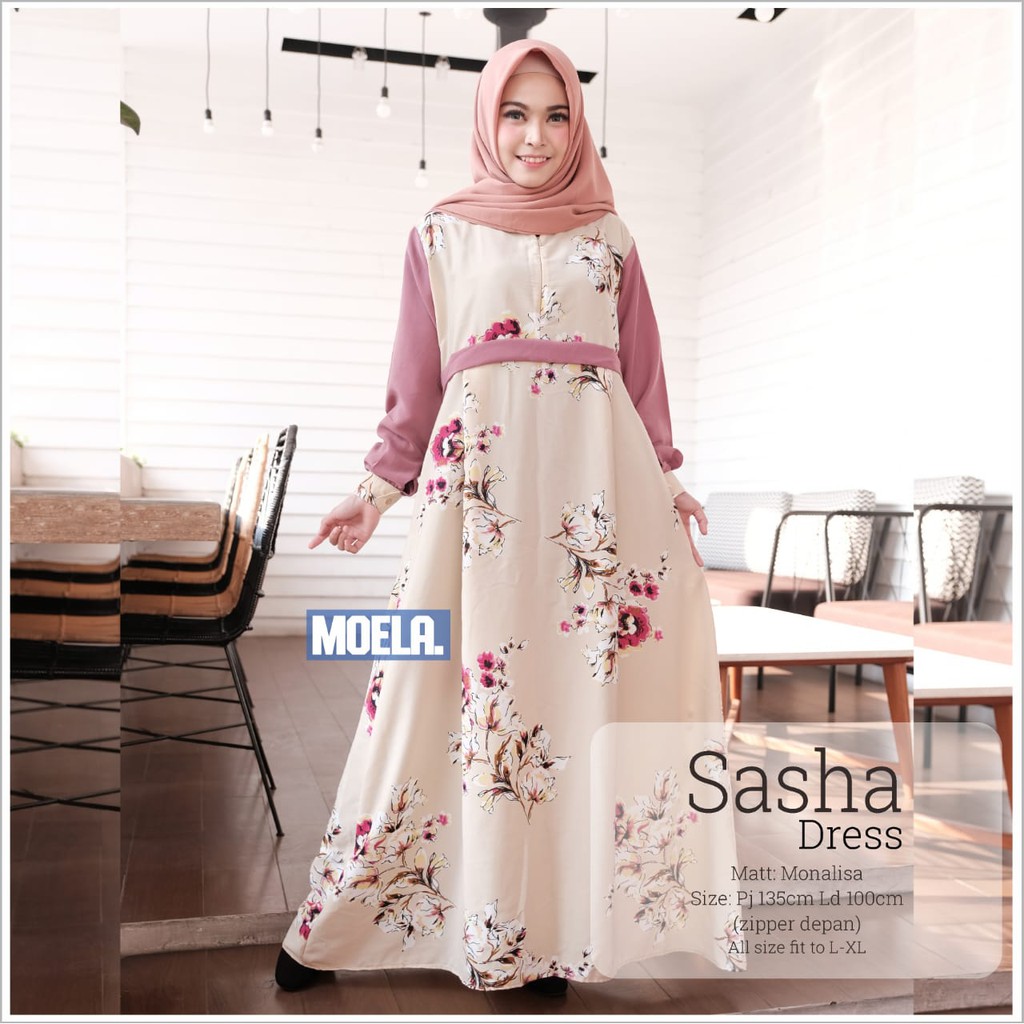 (REAL PICTURE) SASHA DRESS ORI MOELA MORIST FASHION KOREA PAKAIAN CEWEK REMAJA KEKINIAN MOTIF BUNGA