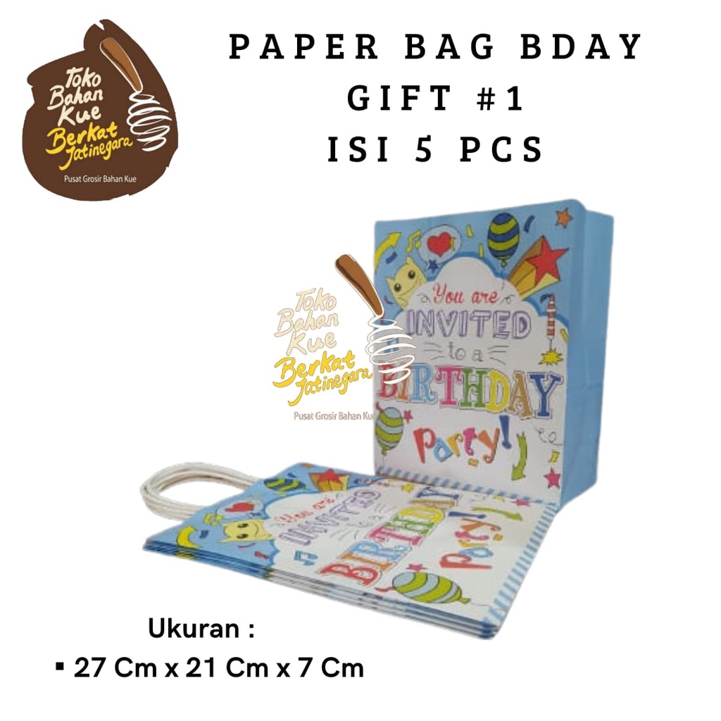 PAPER BAG BDAY ISI 5 PCS