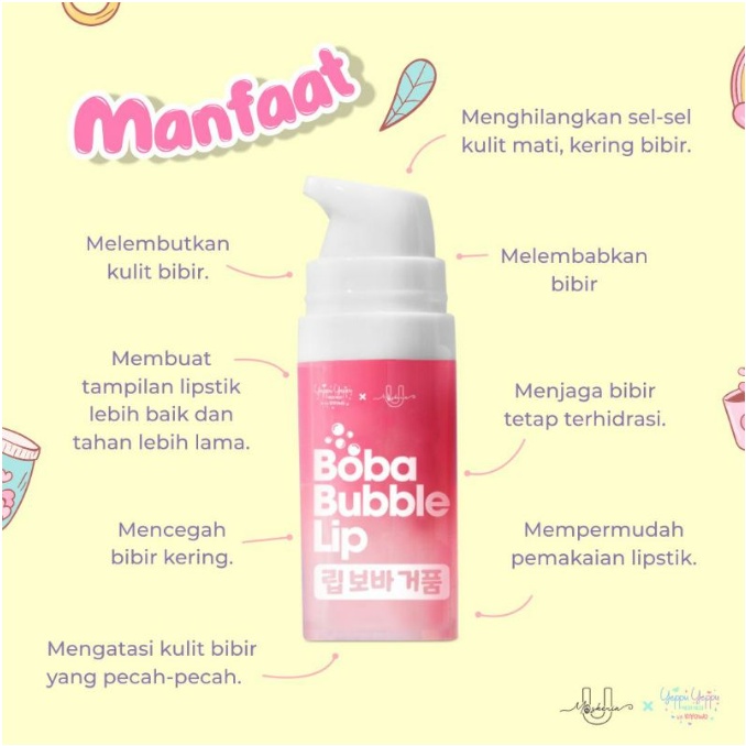 Boba Bubble Lip Scrub | Lip Scrub | Scrub Bibir Yeppu Yeppu x Umaskerin Yeppu-Yeppu By Kiyowo Boba Bubble Lip Scrub