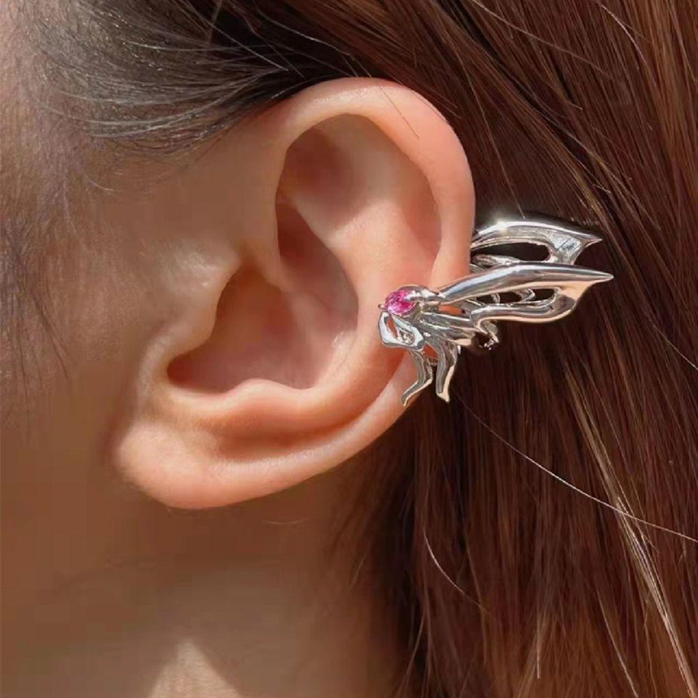 Needway Butterfly Klip Anting Telinga Manset Hadiah Sederhana Tindik Palsu Gadis Untuk Wanita Gaya Korea Earring