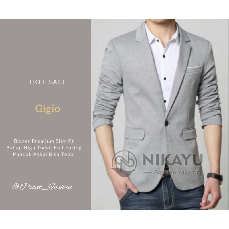 BLAZER GIGIO - BLAZER PRIA, BLAZER PRIA SLIMFIT, BLAZER SEMI FORMAL, BLAZER KOREA, JAS PRIA, JAS PRI