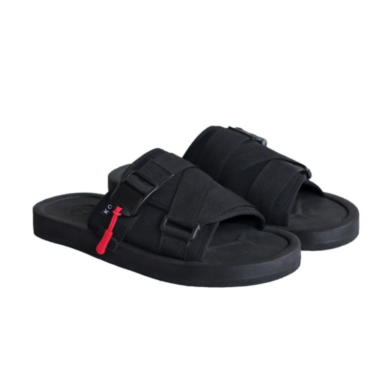 WOLF x KOJO |Sandal Slippers Unisex Anti Licin Sandal Slide Original Sandal Canvas SERIZAWA 2 Flip Flop Strap Black