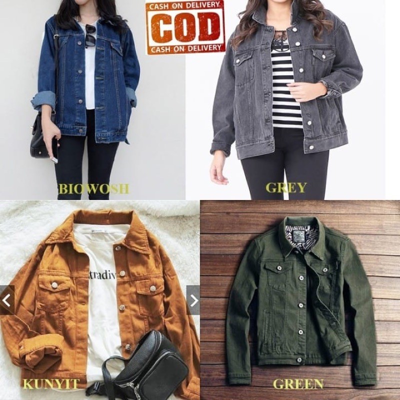 (Promo) Jaket Jeans Wanita BIG SIZE / Jaket Jeans Oversize Wanita Vintage