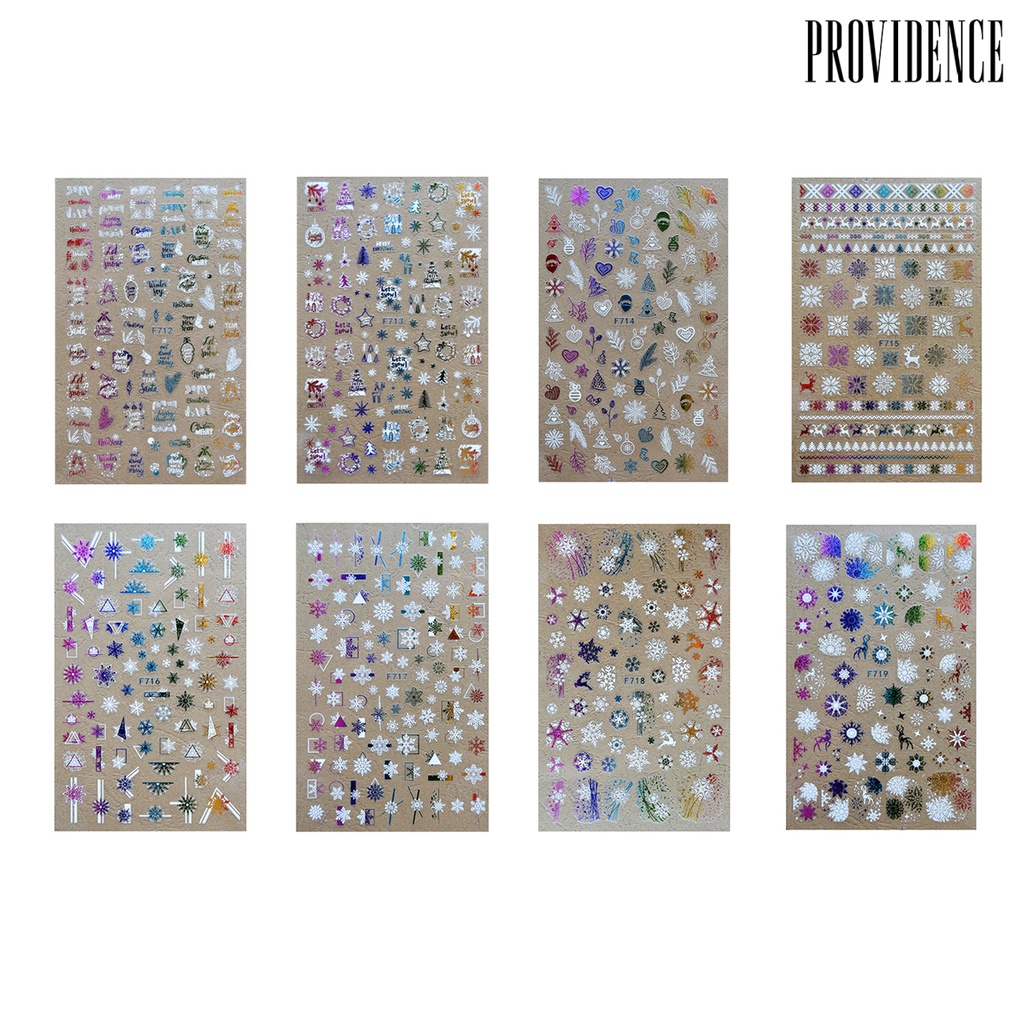 Providence 1 Sheet Manicure Decal 3D Compact Safe Colorful Christmas Series Nail Art Transfer Sticker for Women