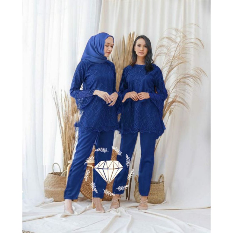 SET KUNFAYAKUN FASHION PAKAIAN WANITA ATASAN TUNIK DAN CELANA MR ADA VIDEO REAL PICT