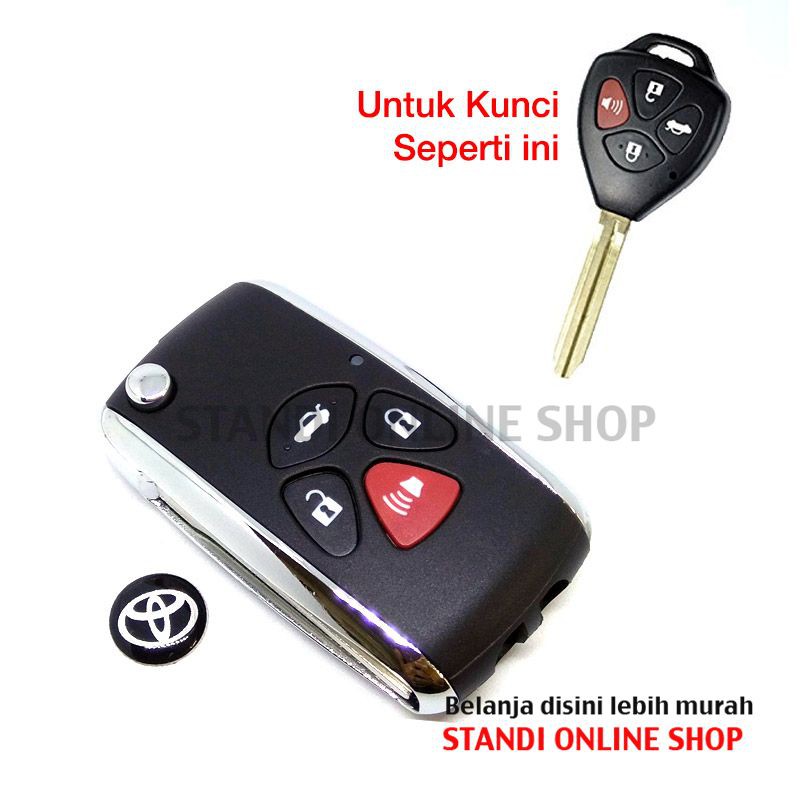 Casing Kunci Lipat Flip Key Rumah Kunci Toyota Camry 4 Tombol