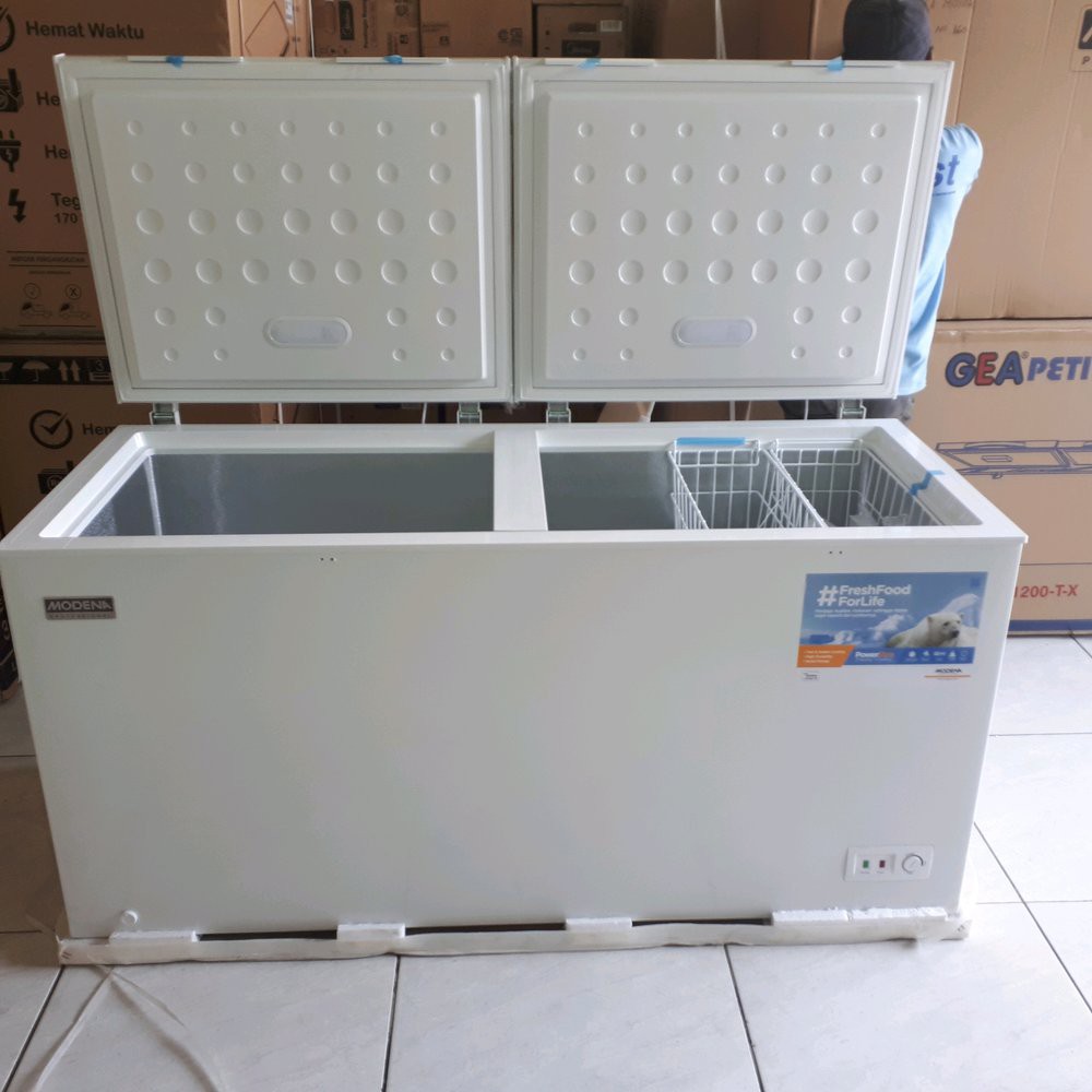 Chest Freezer Modena MD 0516 W - Freezer Box 510 liter 2 Pintu