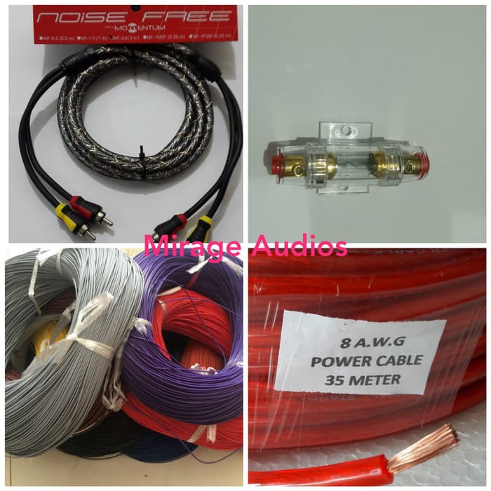 KABEL SET AUDIO MOBIL UNTUK INSTALASI SUBWOOFER AKTIF