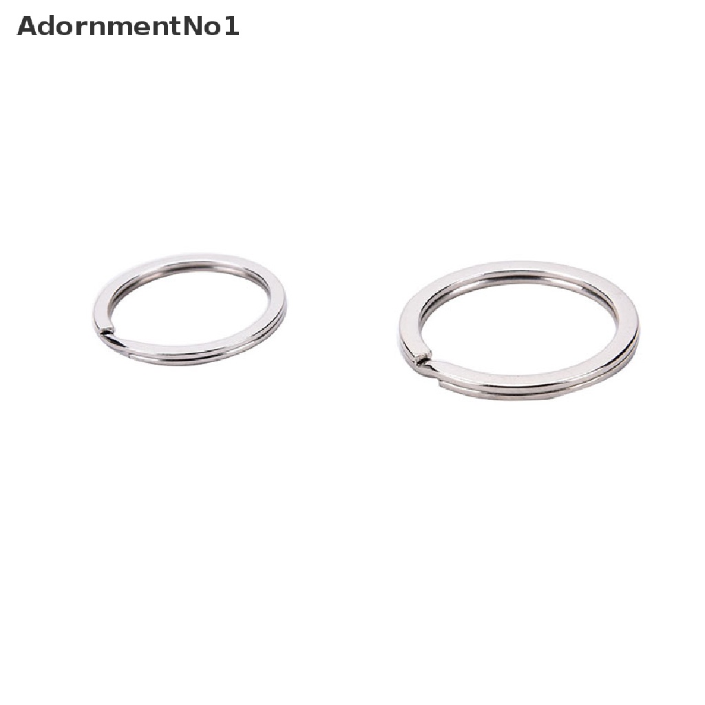 (AdornmentNo1) 100pcs / Set Gantungan Kunci Bentuk Lingkaran Bahan Stainless Steel 2 Ukuran