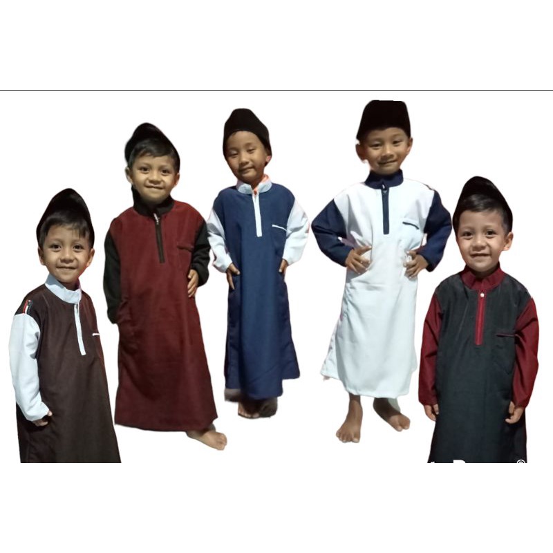 jubah gamis anak laki laki kombinasi/gamis terbaru anak 2-13 thn