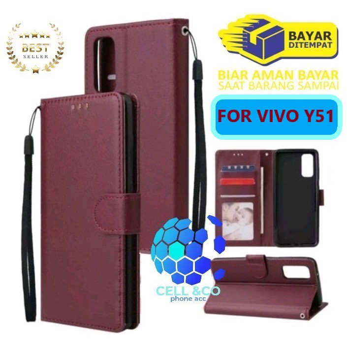 Flip cover VIVO Y51 Flip case buka tutup kesing hp casing flip case leather wallet
