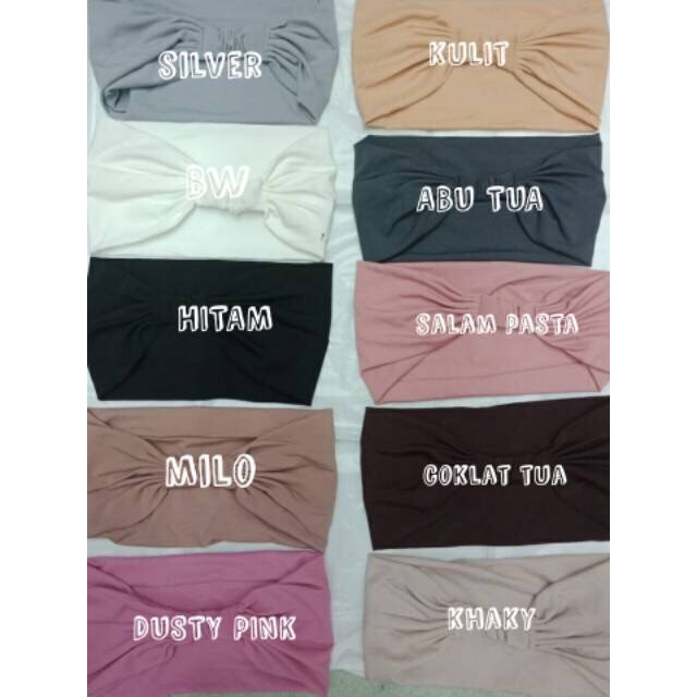 Ciput Bandana Kaos Basic Premium / Inner Bandana Anti Ribet &amp; Simple 2 in 1 Bando pita