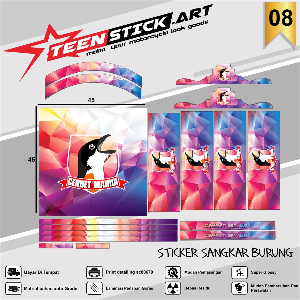 Stiker Decal SANGKAR KOTAK KICAU MANIA Sangkar EBOD JAYA Sangkar ORIQ JAYA Sangkar Kicau MANIA KACER